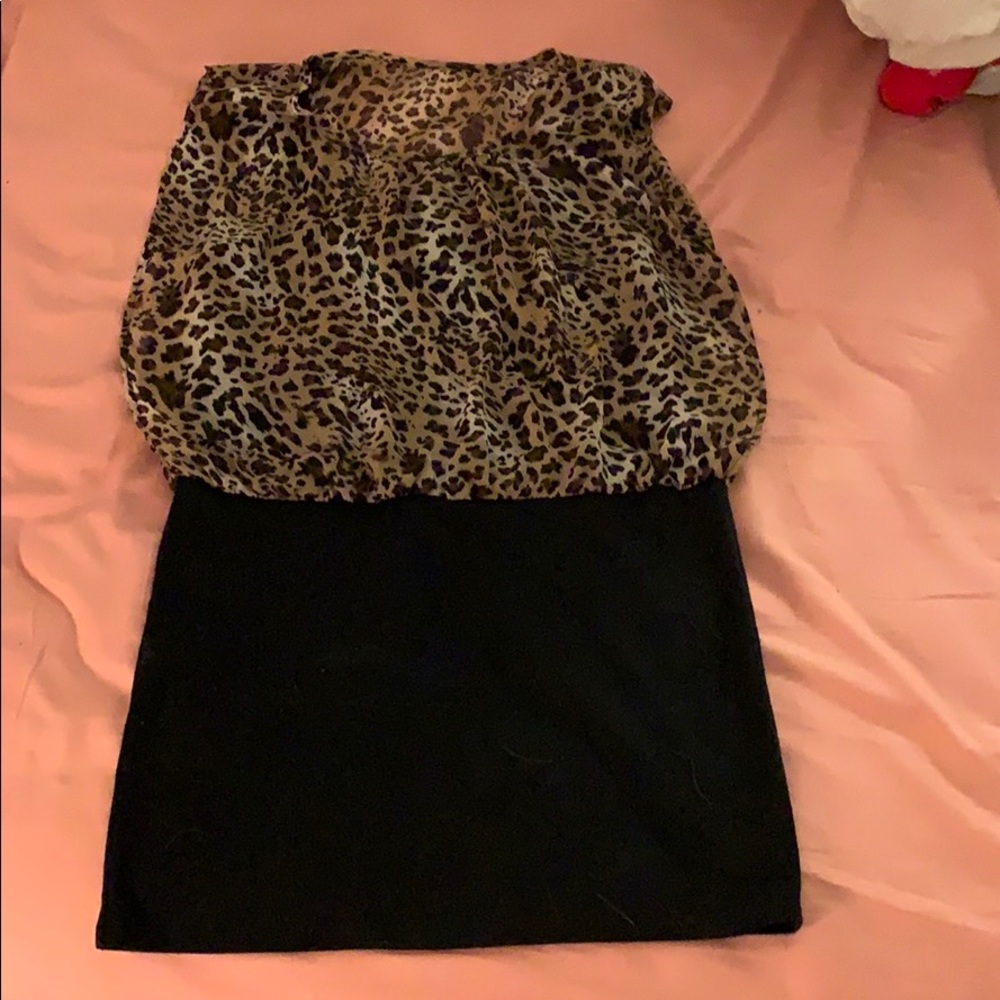 Cheetah print mini dress